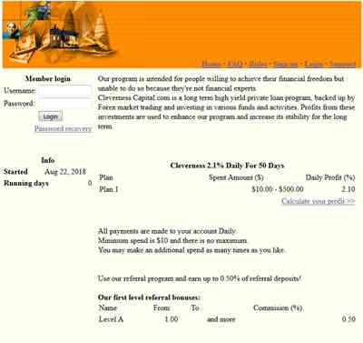 Cleverness Capital.com screenshot